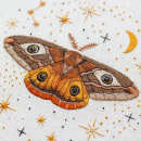 Our magical friend - The Emperor Moth. Embroider project by Emillie Ferris - 08.14.2019